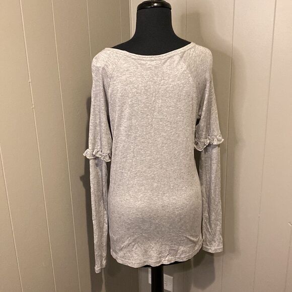 Sundance Medium Long Sleeve Shirt Ruffles on Sleeve Crewneck - Picture 4 of 6